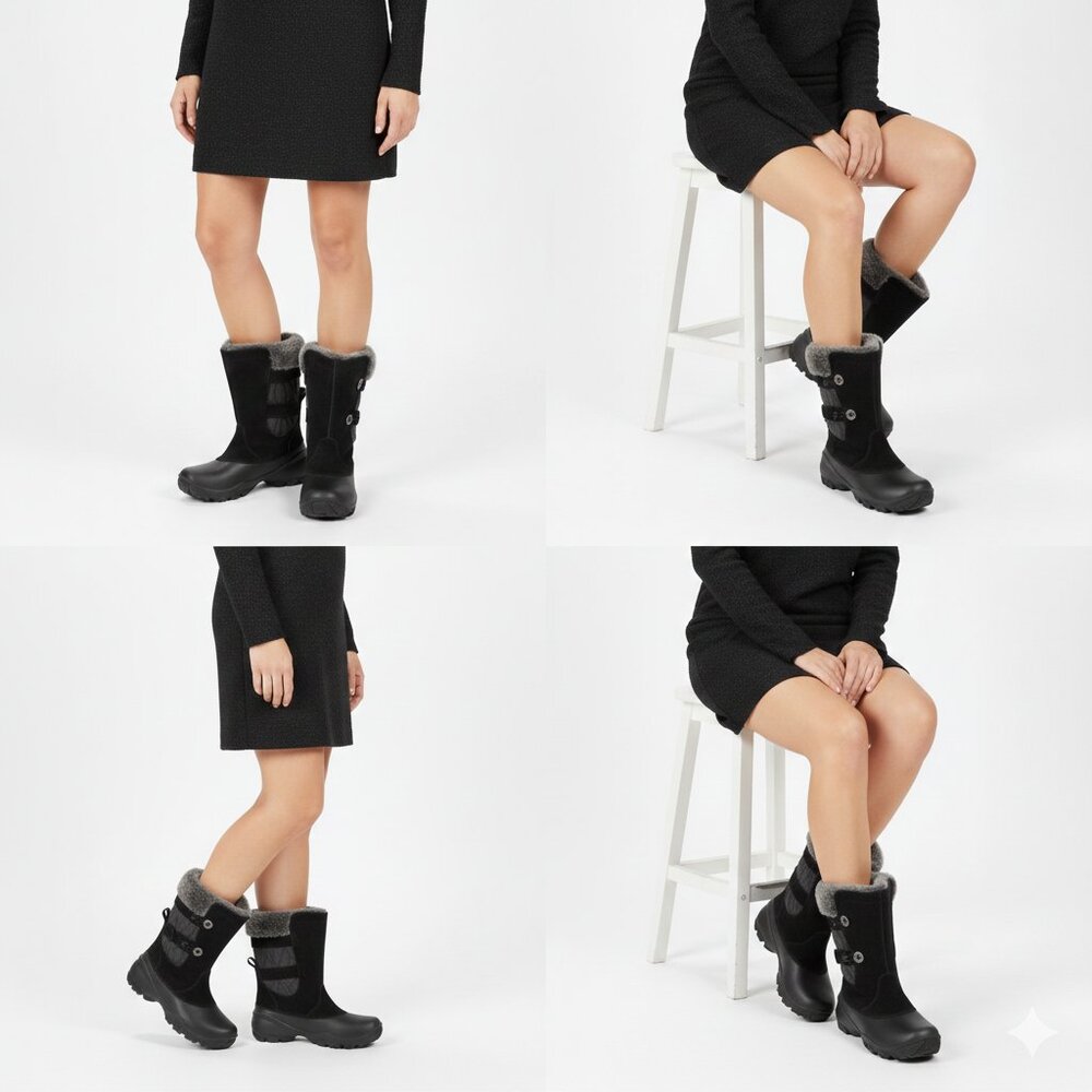 NEW Columbia Women's Winter Boots - Black/Gray - Size 6 - Picture 2 of 8